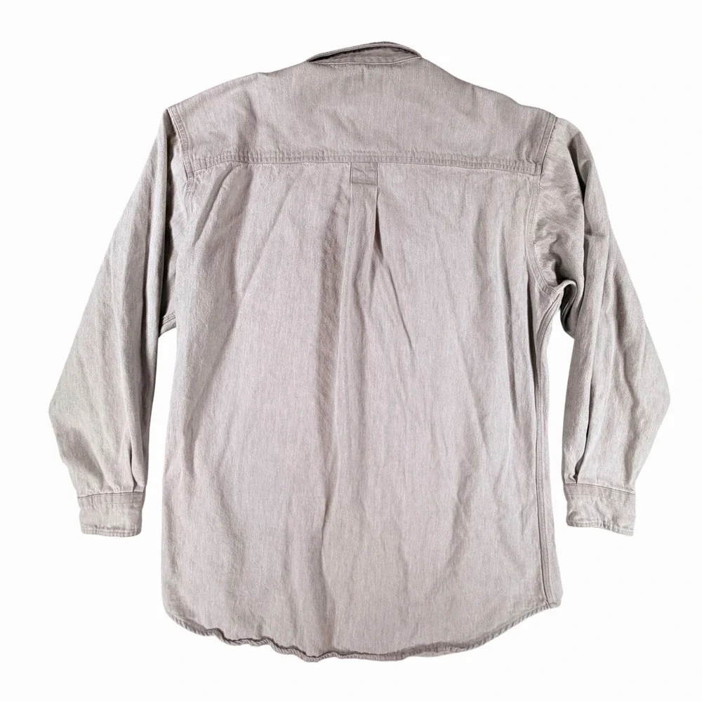 Vintage WOOLRICH Shirt‎ XL Mens Gray Chambray Button Up Barn Heavy Outdoor USA